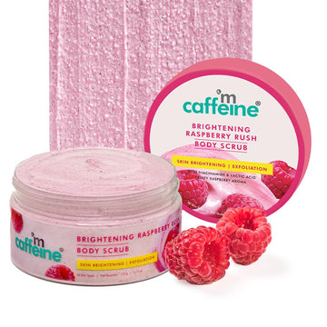 mCaffeine Brightening Raspberry Body Scrub | Tan Removal  175g
