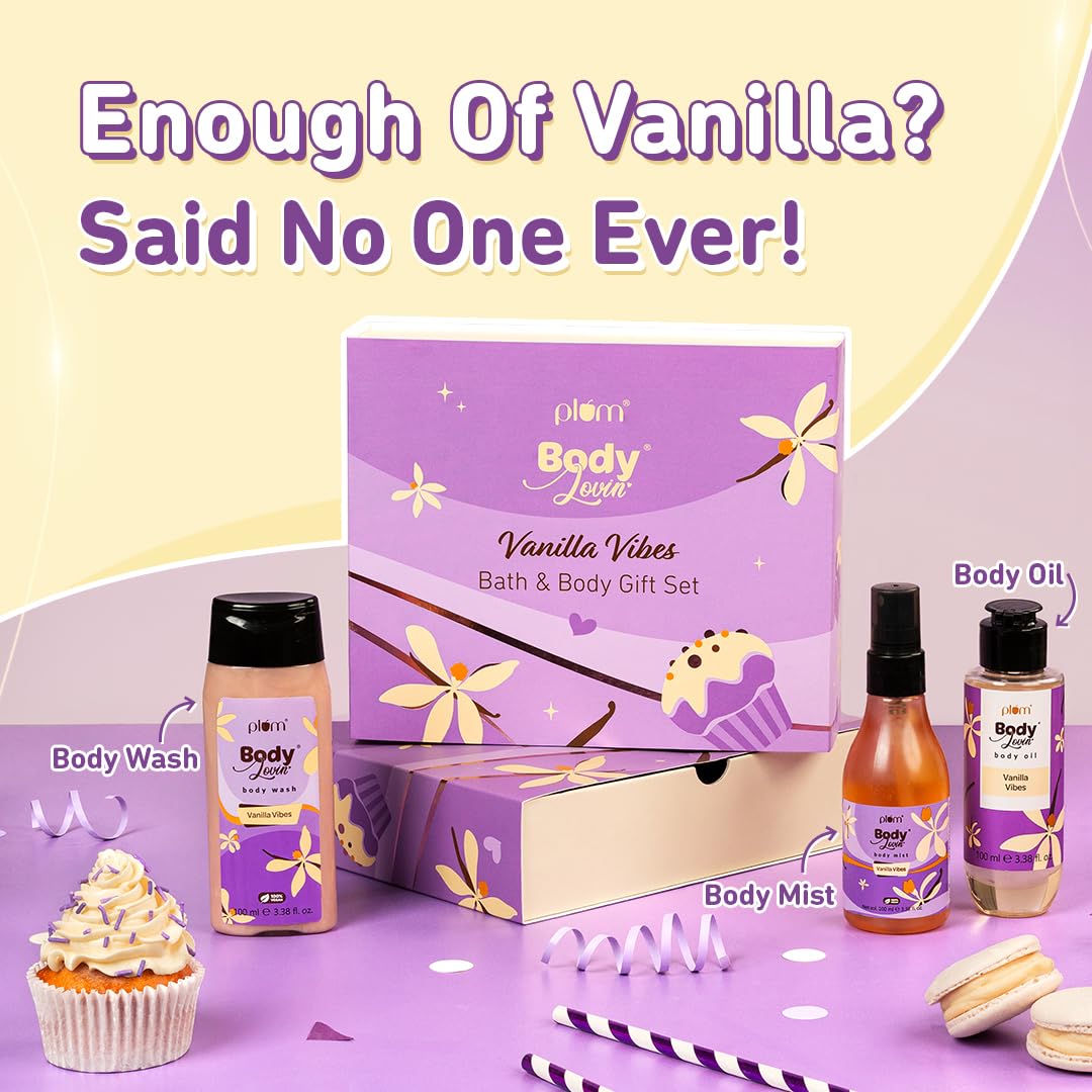Plum Body Lovin' Vanilla Vibes Bath & Body Gift Set | Pack Of 3