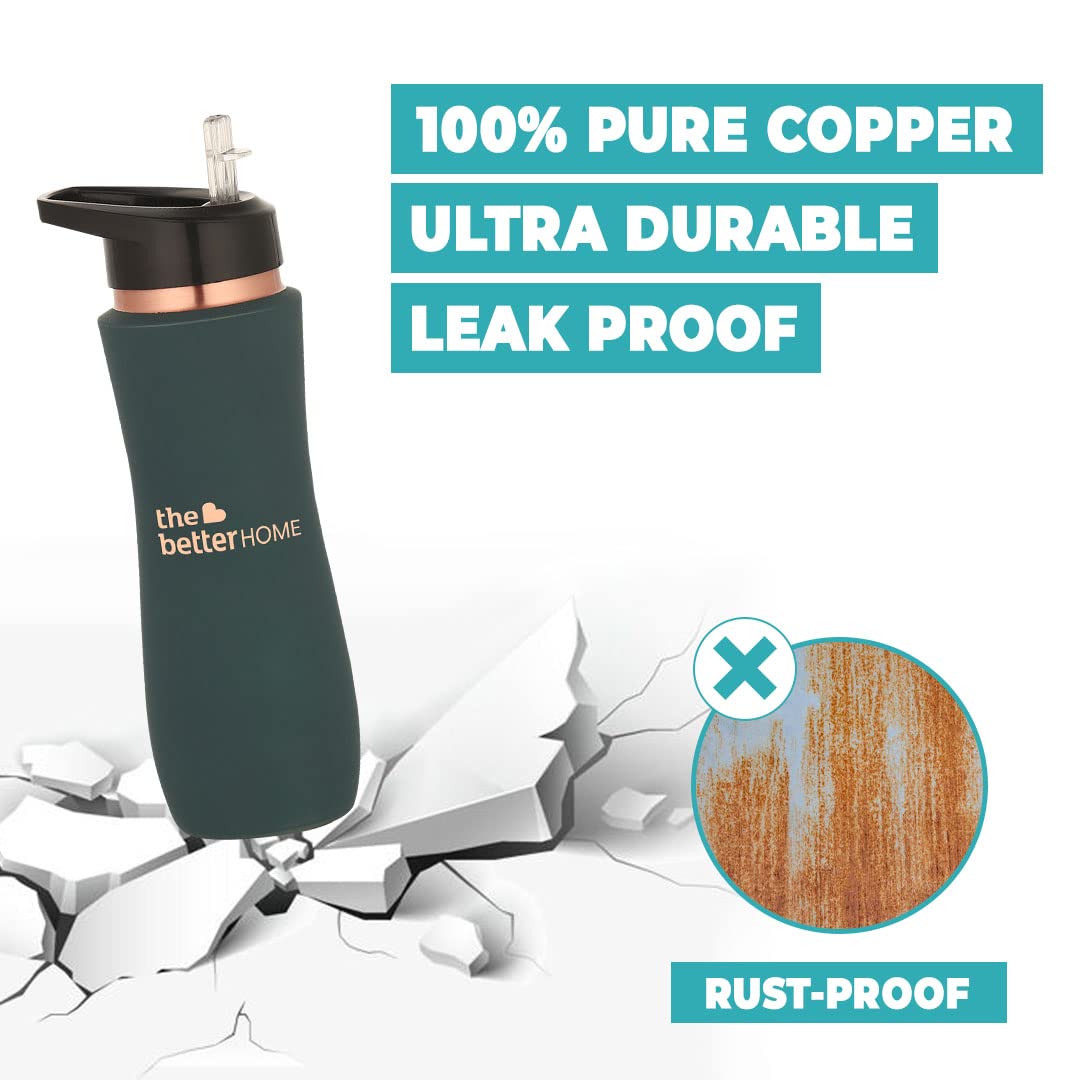 The Better Home Copper Water Bottle with Sipper (700ml)