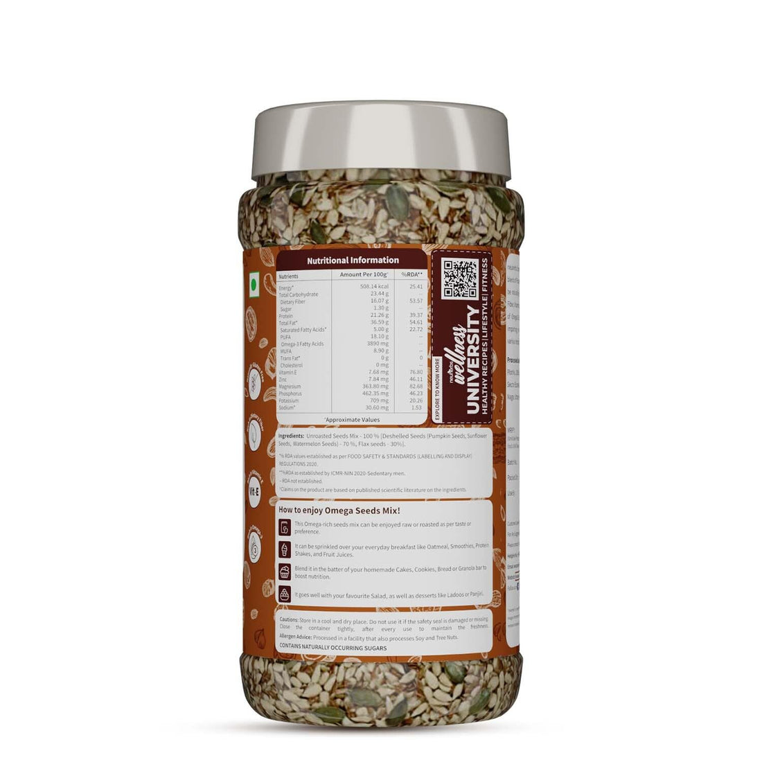Neuherbs Omega-3 Fiber 4-in-1 raw & Unroasted seeds mix 200g