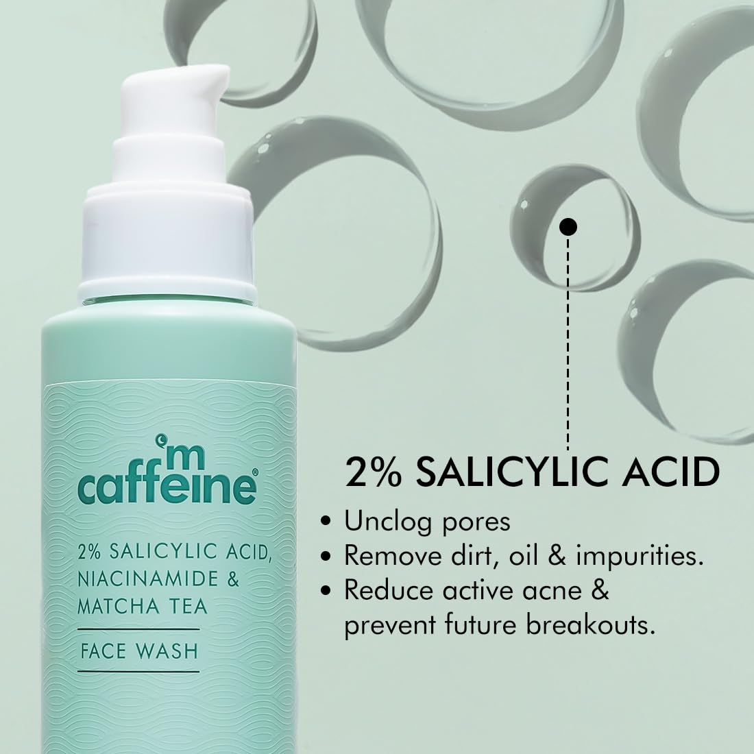mCaffeine 2% Salicylic Acid & Matcha Face Wash - 100ml