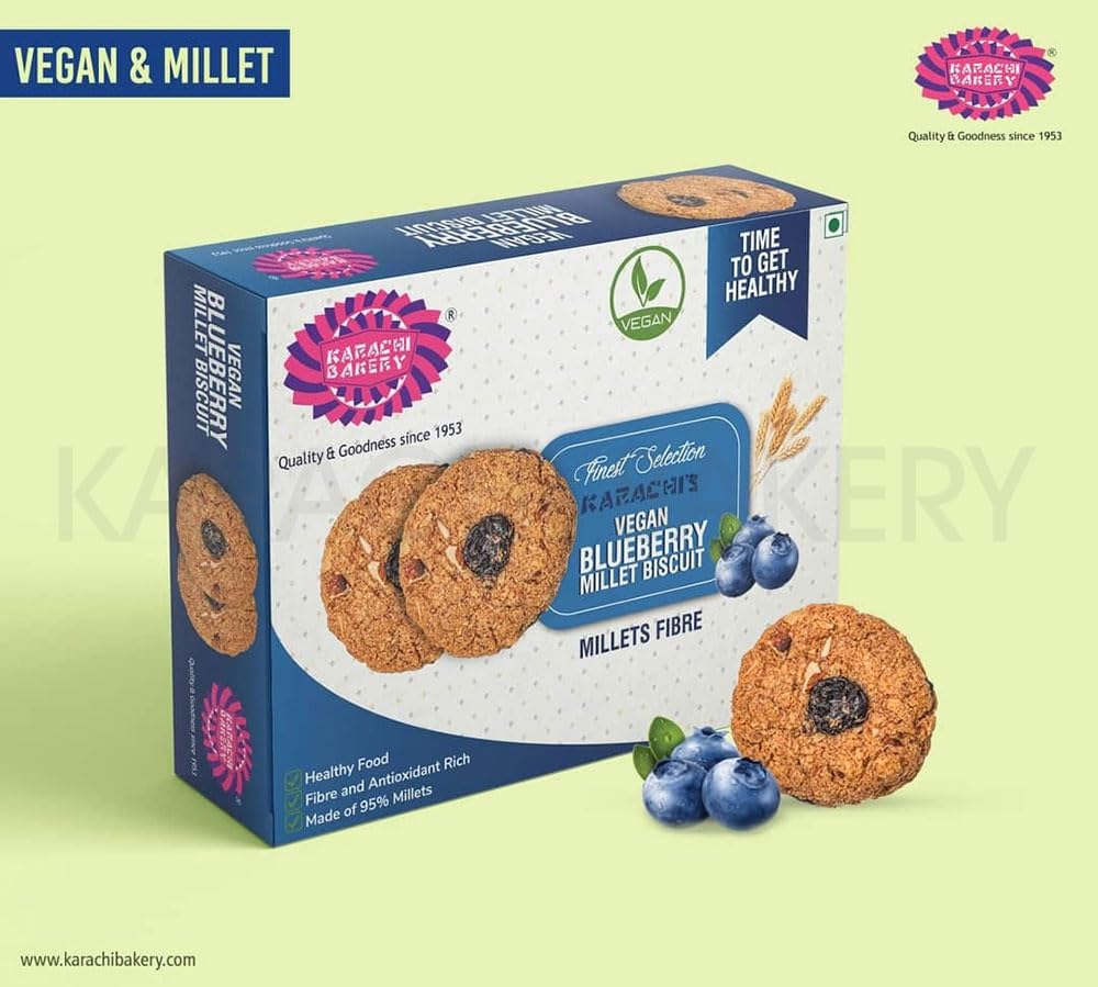Karachi Bakery Vegan Blueberry Millet Biscuit, 300 g