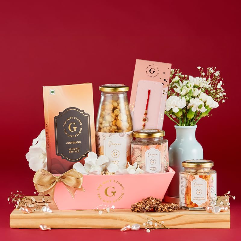 THE GIFT STUDIO.COM | Rudraksha Bliss Rakhi Hamper for Brother