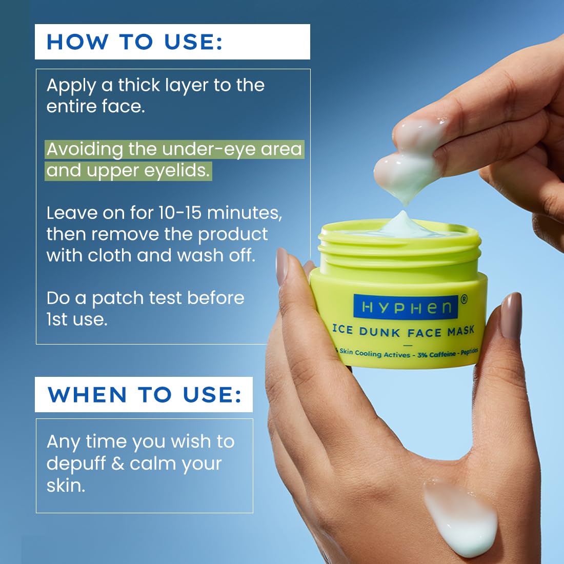 Hyphen Ice Dunk Instant Cooling Face Mask with 31% Skin Cooling Actives