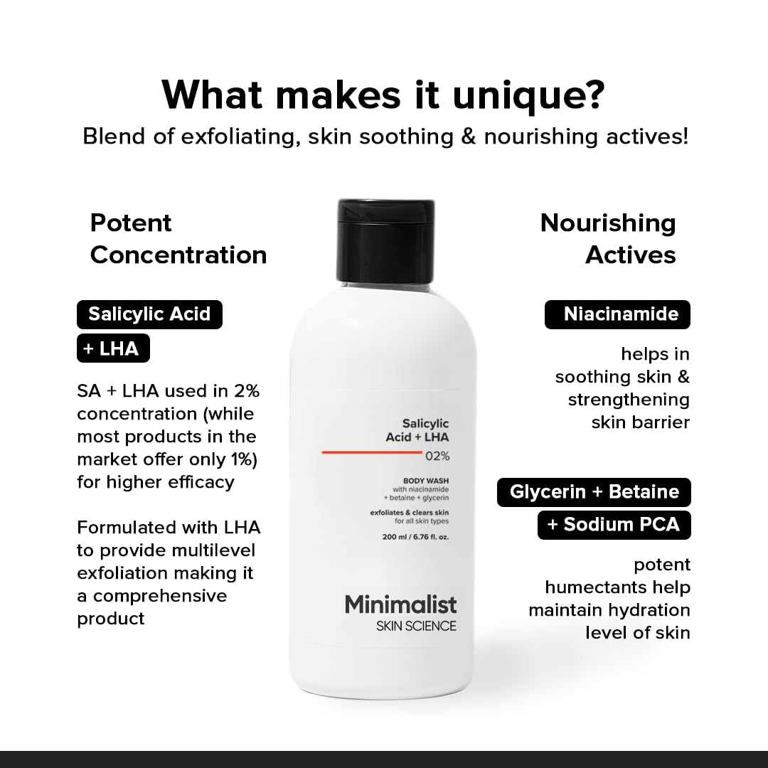 Minimalist 2% Salicylic Acid + LHA Body Wash | 200 ml