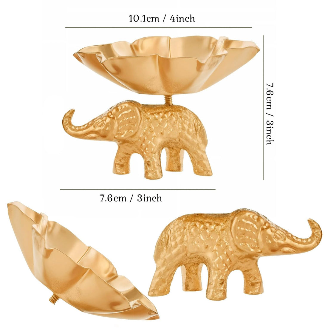 TIED RIBBONS Set of 2 Elephant Shaped Tea Light Candle Holder