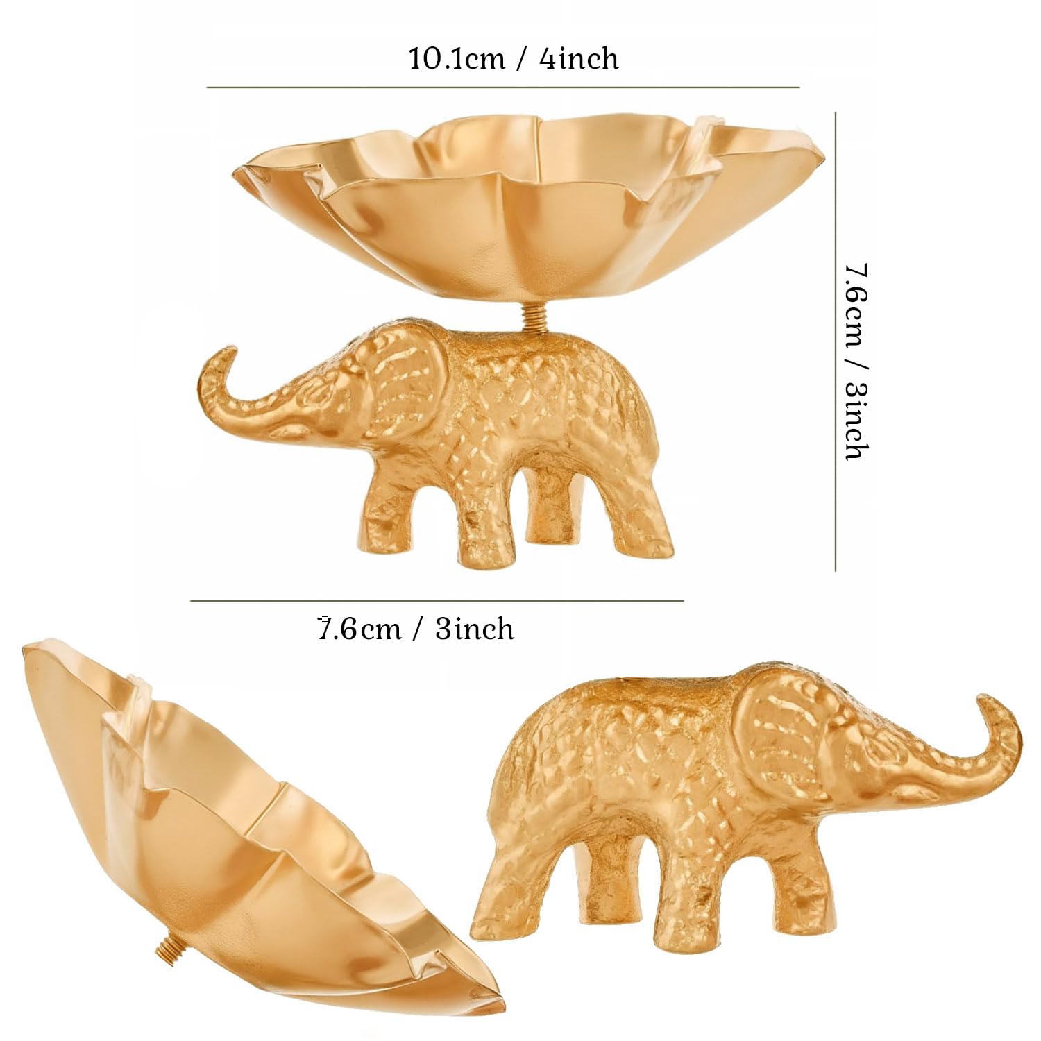 TIED RIBBONS Set of 2 Elephant Shaped Tea Light Candle Holder
