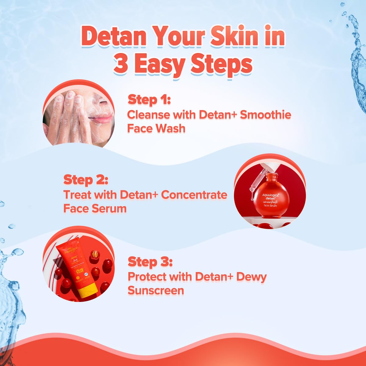 Aqualogica Detan+ Smoothie Face Wash with Glycolic Acid & Cherry Tomato-100ml