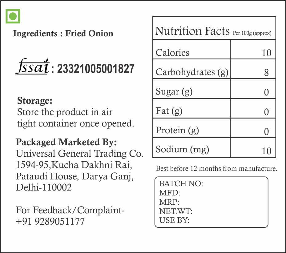 Shine Organic Crispy Fried Onion - 400 G