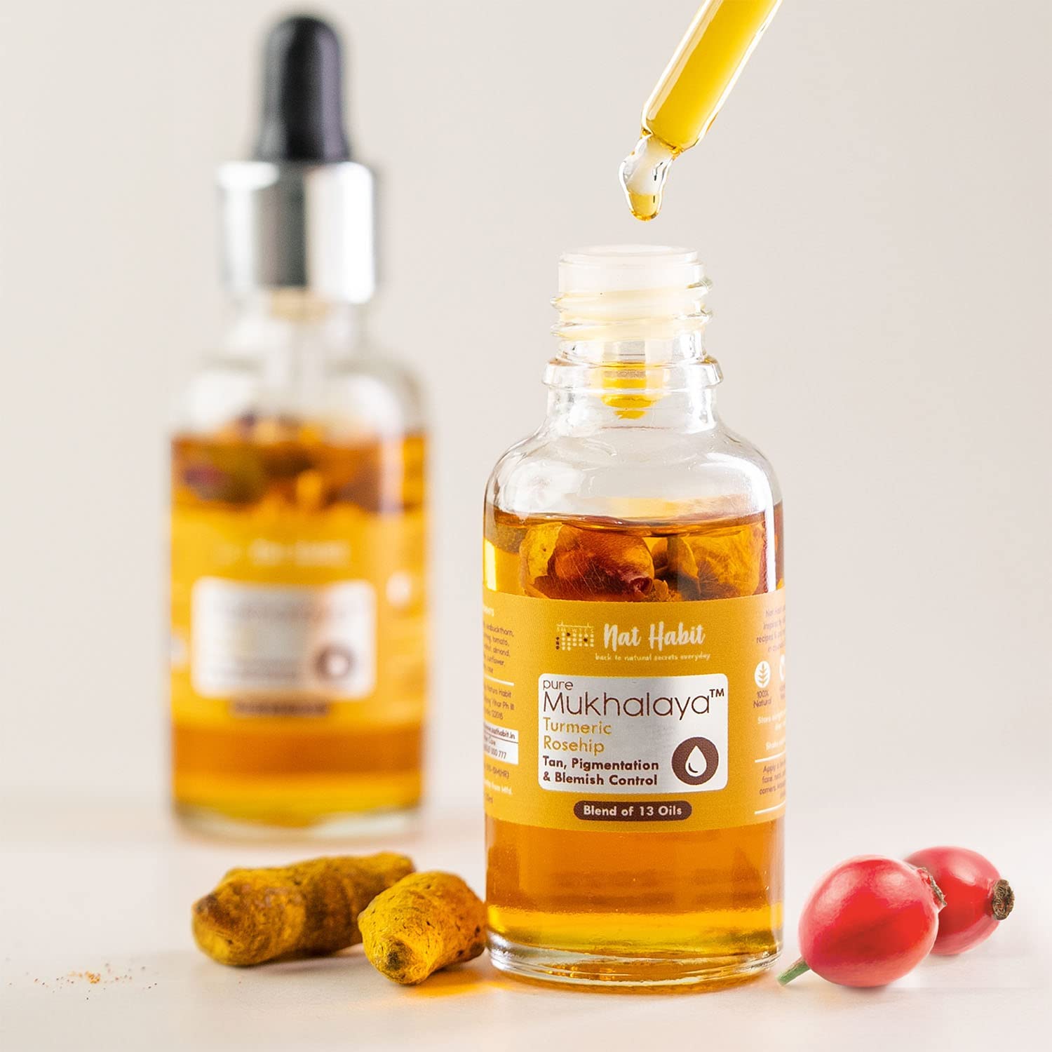 Nat Habit Turmeric Rosehip Mukhalaya Face Oil (30ml)