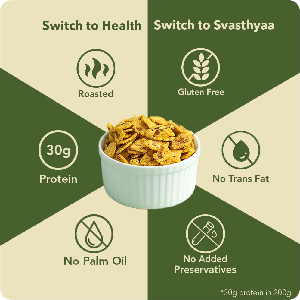Svasthyaa Roasted Chana Jor Garam Healthy Snack for Kids & Adults - 220g