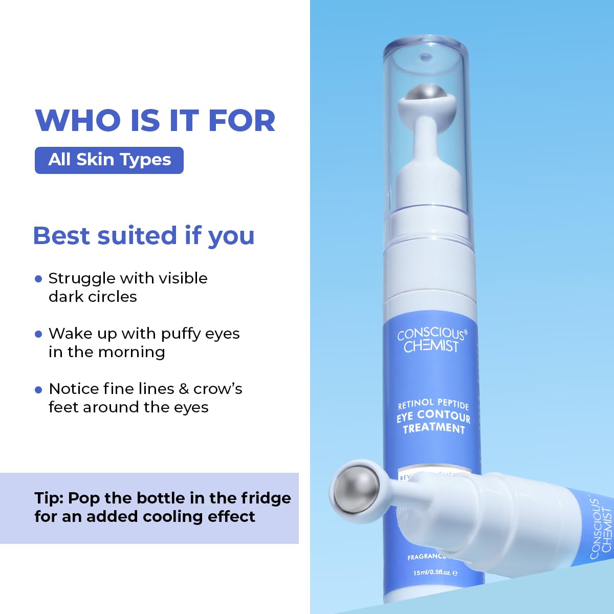 Conscious Chemist® Retinol Peptide Under Eye Cream - 15 ml