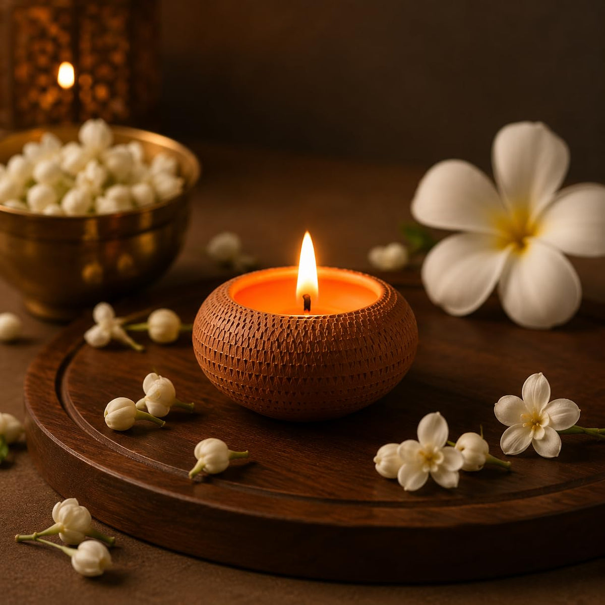 Handmade Textured Diya for Pooja | Set of 4