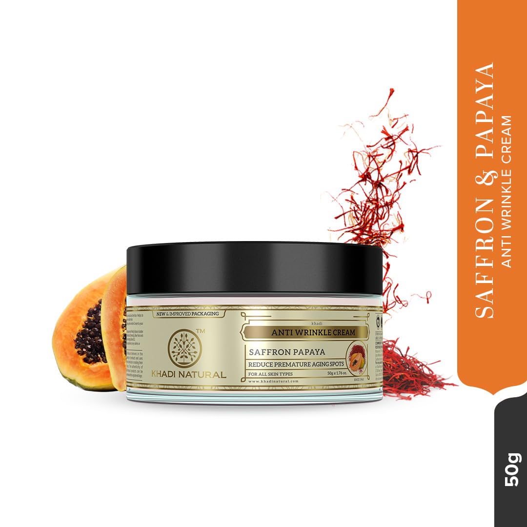 Khadi Natural Saffron and Papaya Herbal Anti Wrinkle Cream 50g