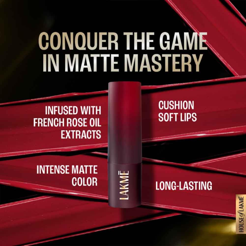 Lakme Forever Matte Lipstick Red Aurora | 4.5g