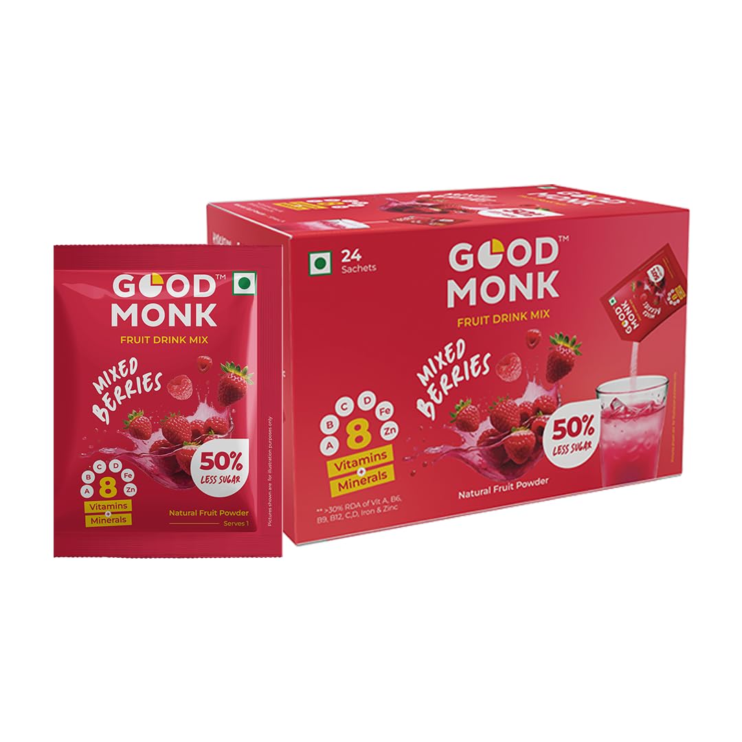 Good Monk Fruit Berry Drink Mix – Tasty & Healthy, 24 Pack