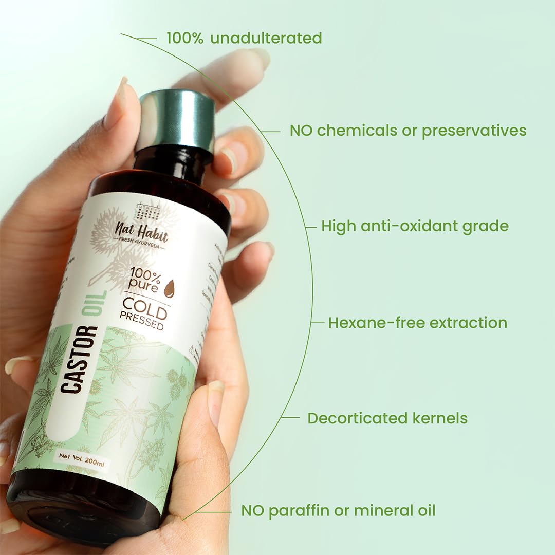 Nat Habit Cold Pressed Jamaican Black Castor Oil - 200 ml