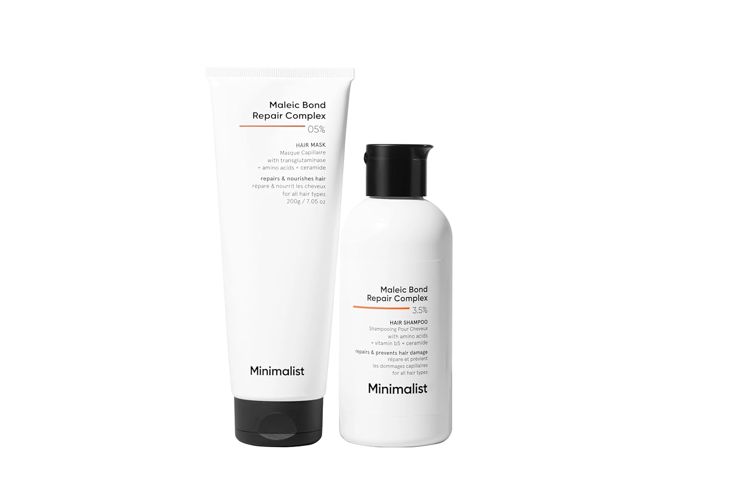 Minimalist Maleic Bond Repair Complex Shampoo & Conditioner Combo (Hair Shampoo & Mask)