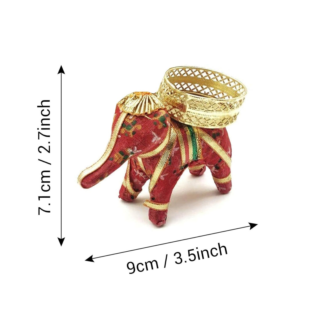 TIED RIBBONS Set of 6 Handcrafted Recycled Material Elephant Tealight Candle Holder for Diya Home Decoration