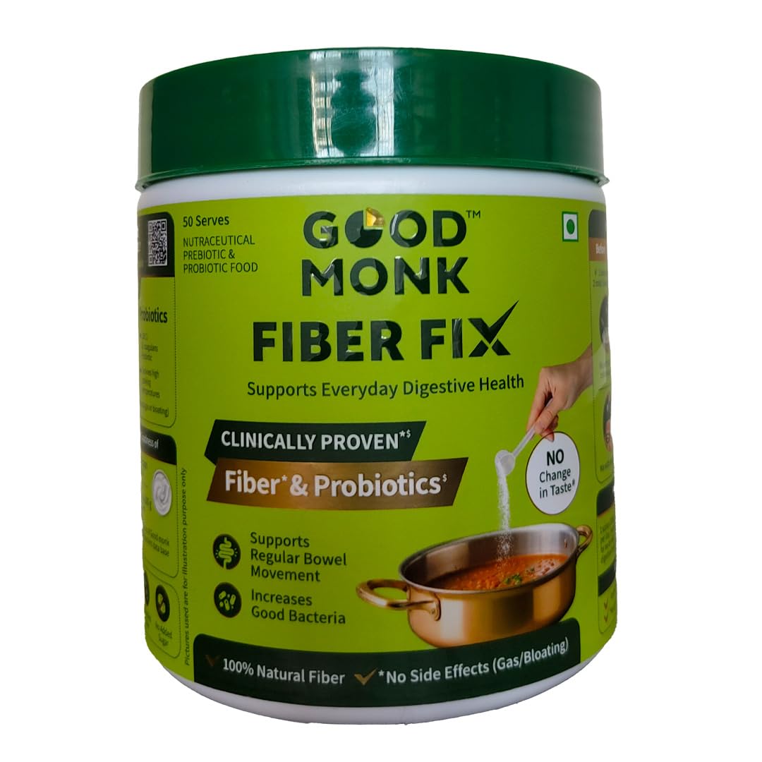 Good Monk Fiber Fix | Constipation, Bloating & Gas Relief |50 Servings| 150gm