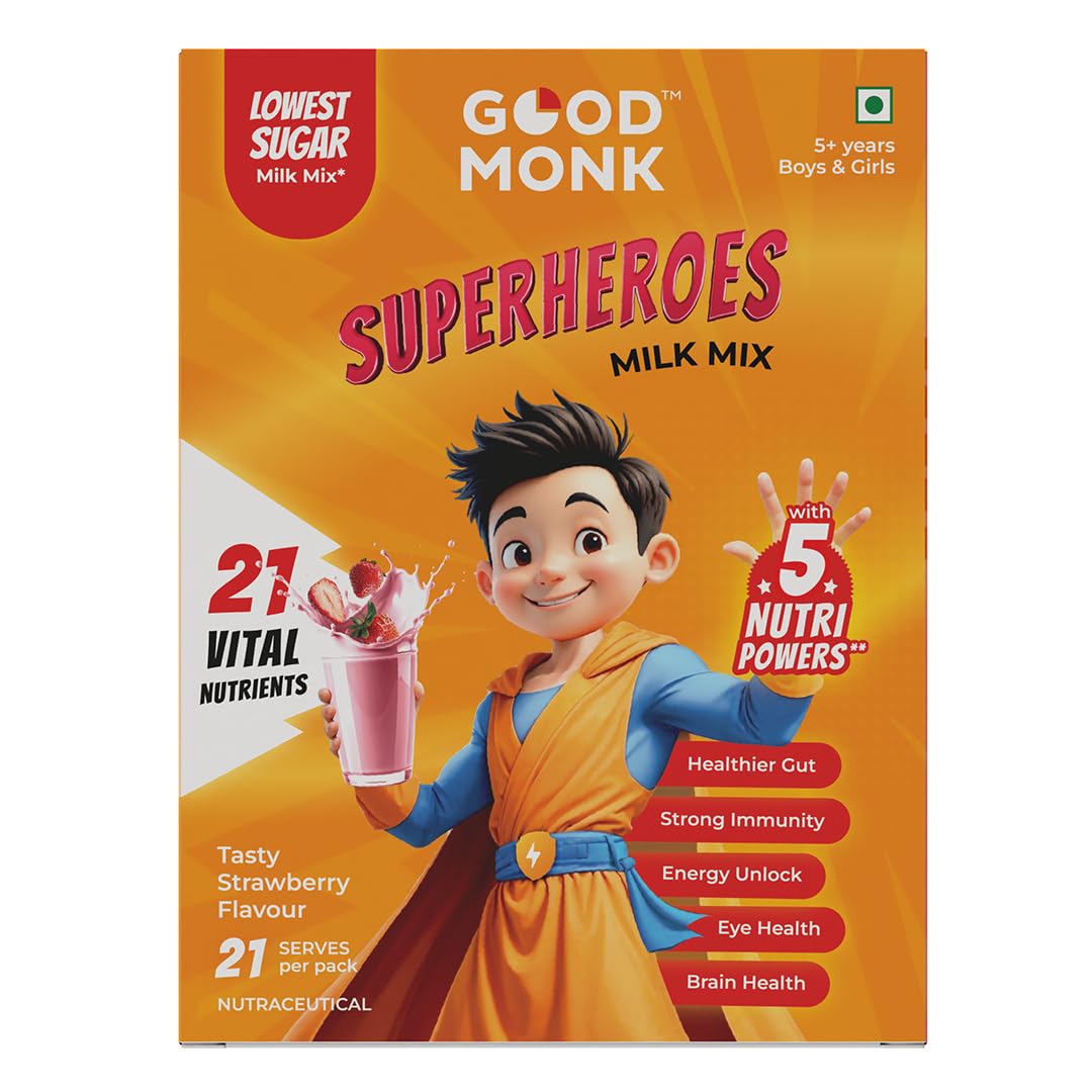 Good Monk Strawberry Milk Mix – Low Sugar & Healthy Boost