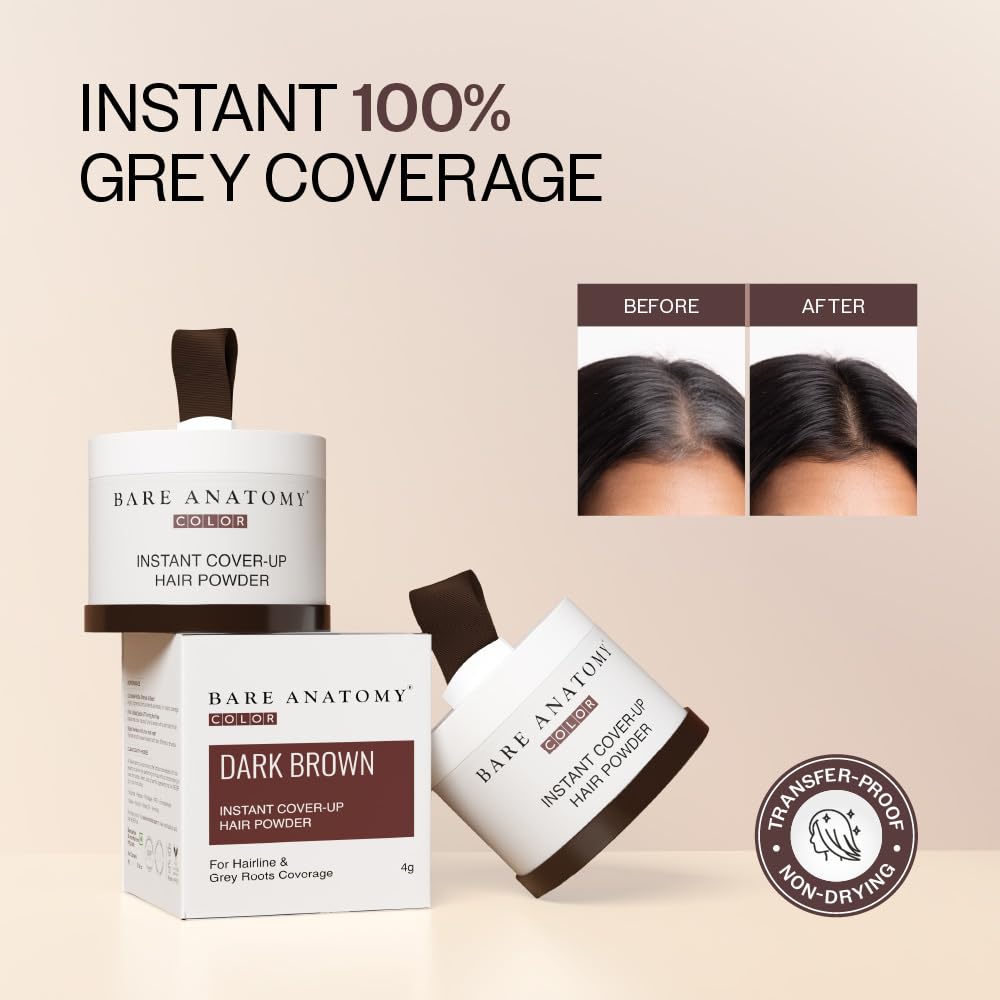 Bare Anatomy Instant Cover-Up Hair Powder | 100% Instant Grey Coverage