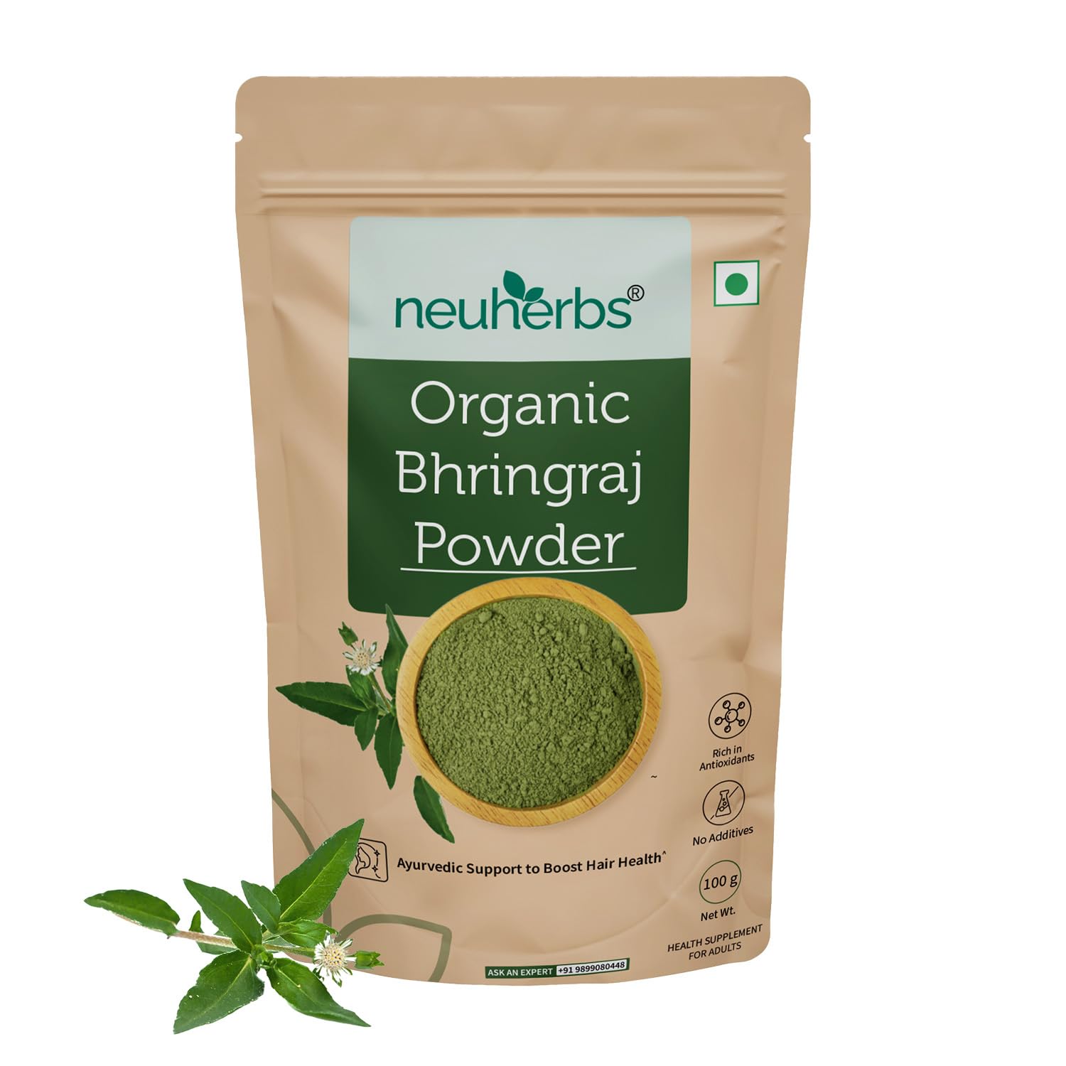 Neuherbs Bhringraj Powder For Hair Growth - 100g
