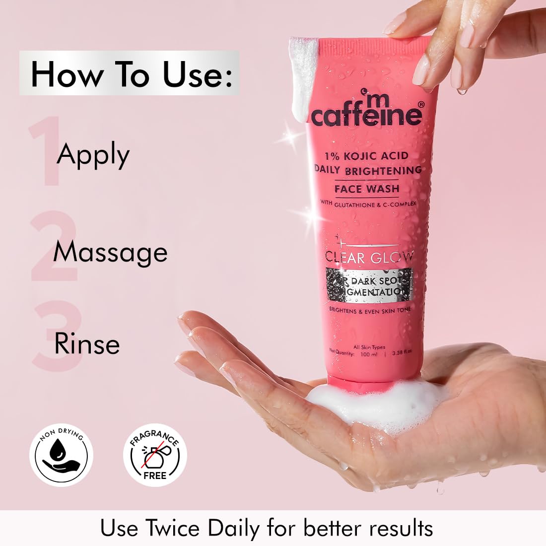 mCaffeine Kojic Acid Brightening Face Wash 100ml