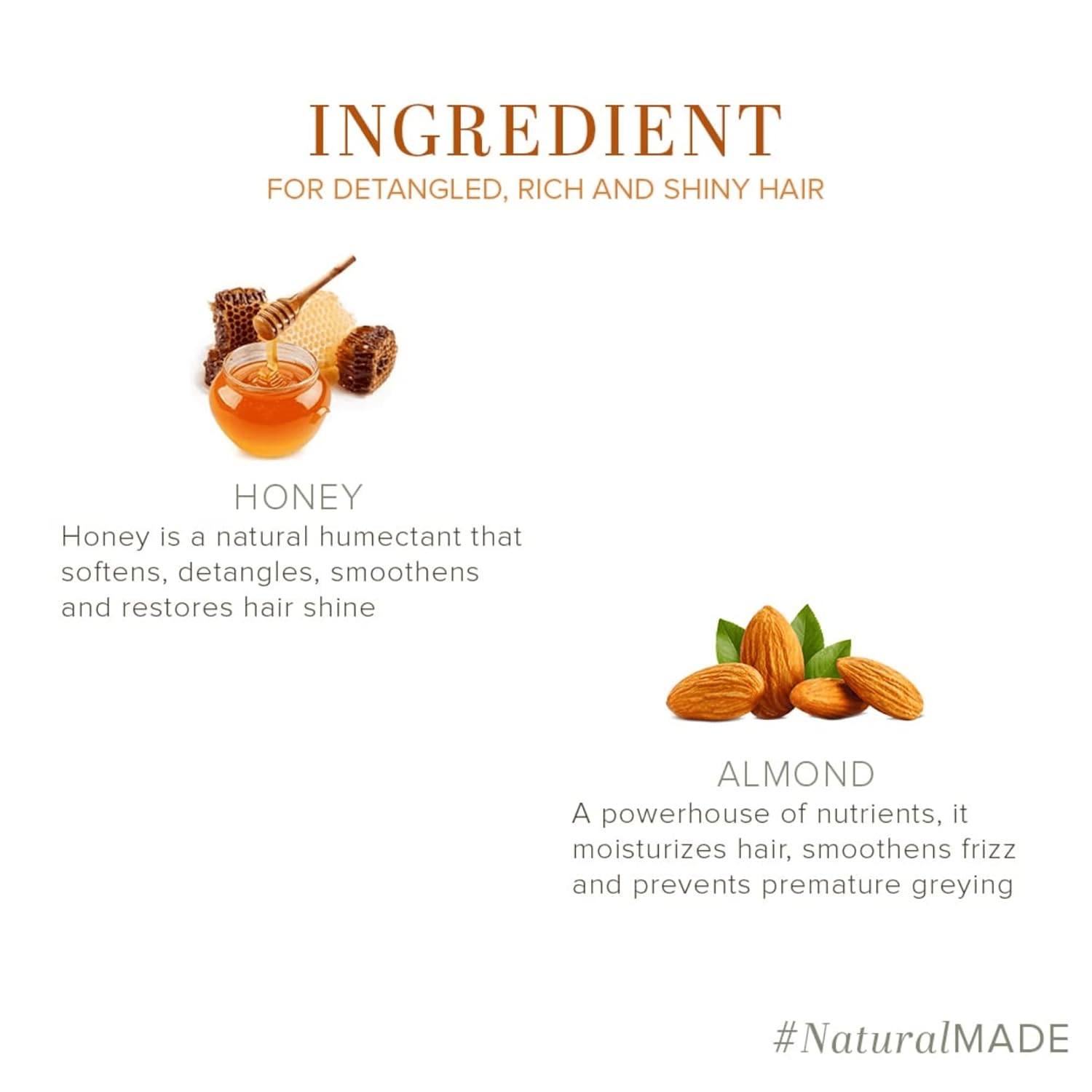 Khadi Natural Honey & Almond Hair Conditioner for Controlling Hair Fall 200 ml