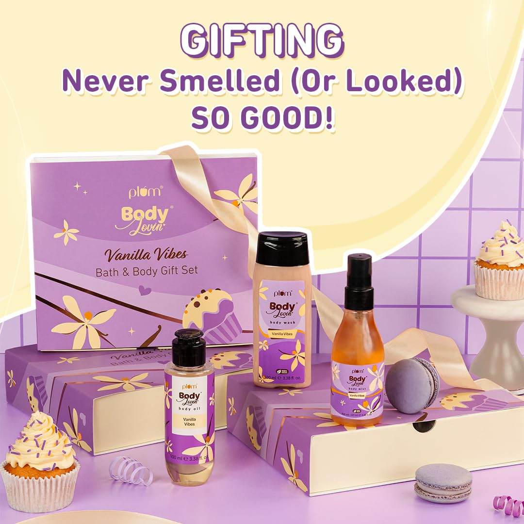 Plum Body Lovin' Vanilla Vibes Bath & Body Gift Set | Pack Of 3