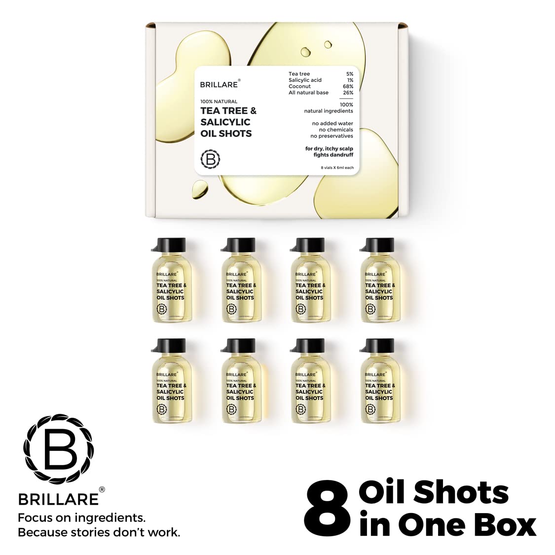 Brillare Tea Tree, Salicylic Acid &amp; Coconut Shots - 48ml