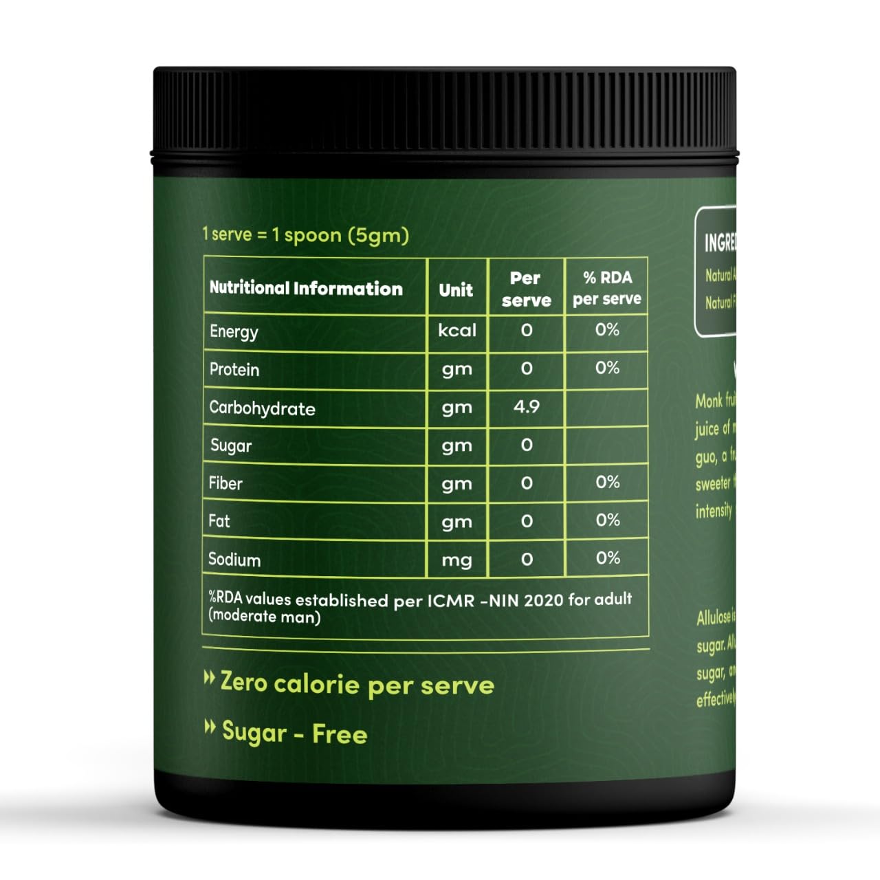 Zeeero Monk Fruit Sweetener without Erythritol | Pure Monkfruit Extract