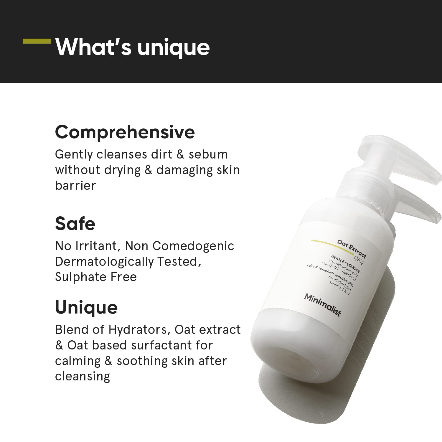 Minimalist Gentle Face Wash With 6% Oat Extract & Hyaluronic Acid | 120 ML