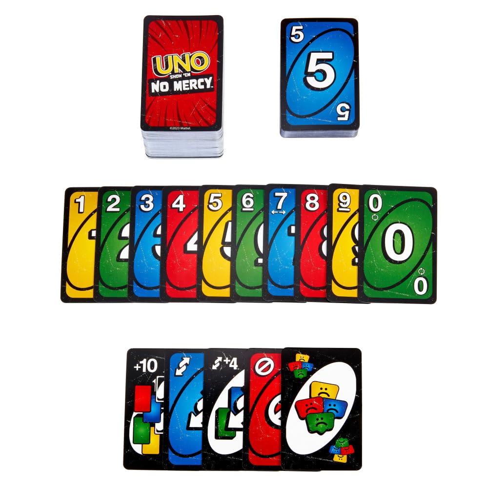 Mattel Games UNO Show ‘em No Mercy Card Game for Kids, Adults & Family