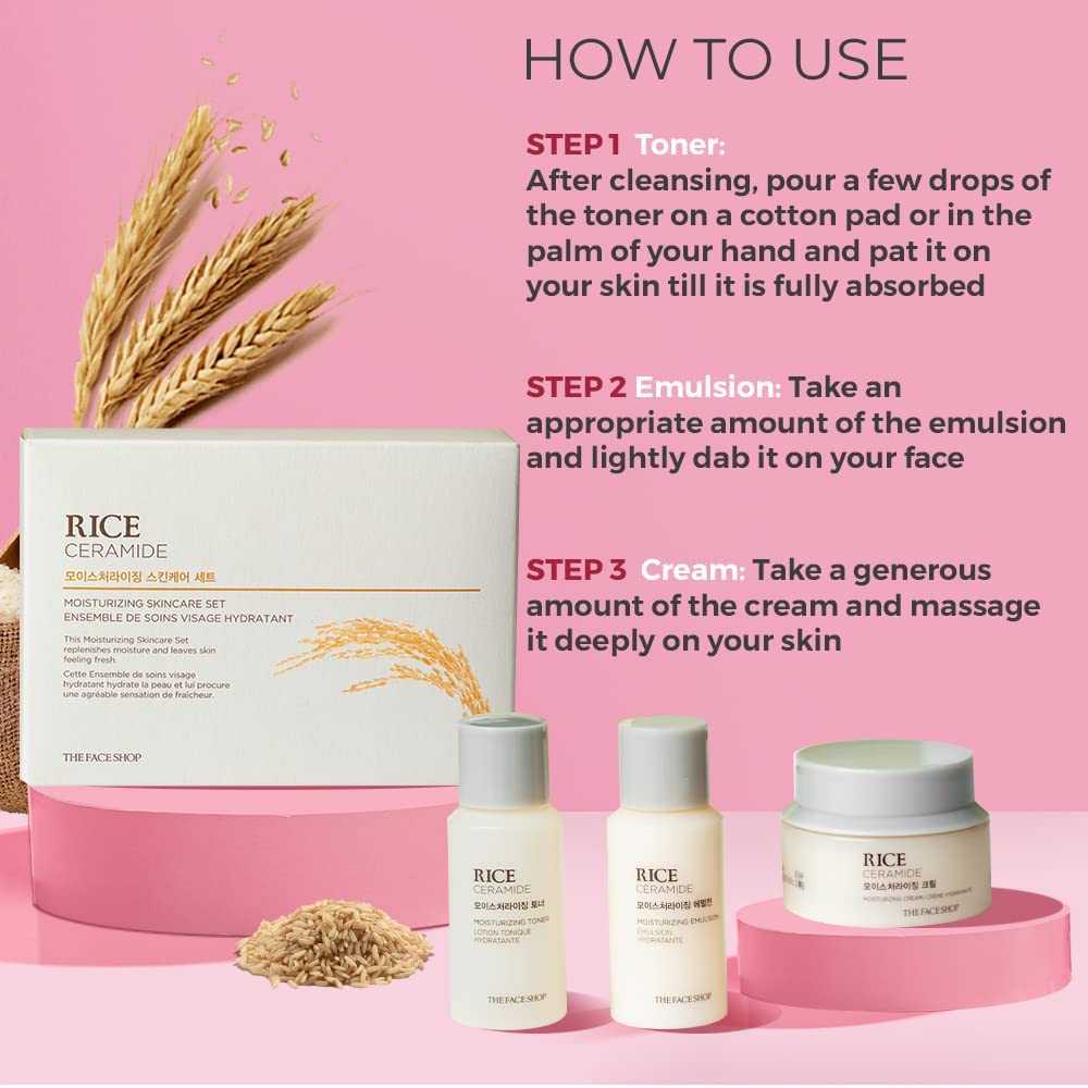 The Face Shop Rice&Ceramide Moisturizing Skincare And Cream Set