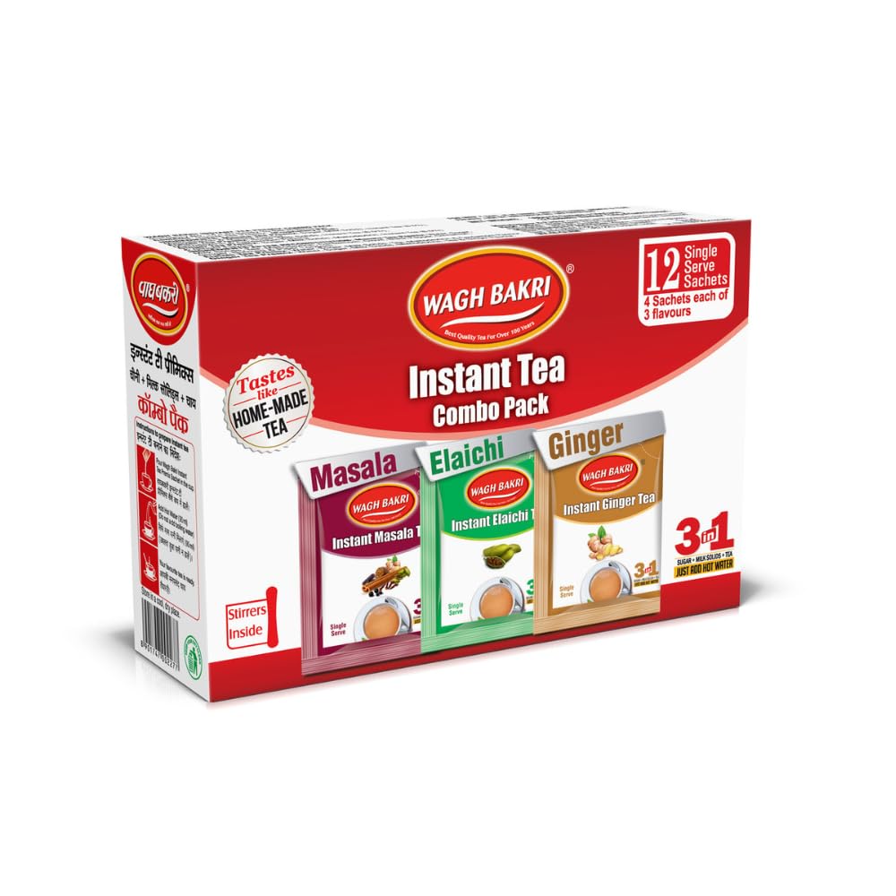 Wagh Bakri Instant Tea Premix Combo, 168 Grams, Ginger Powder