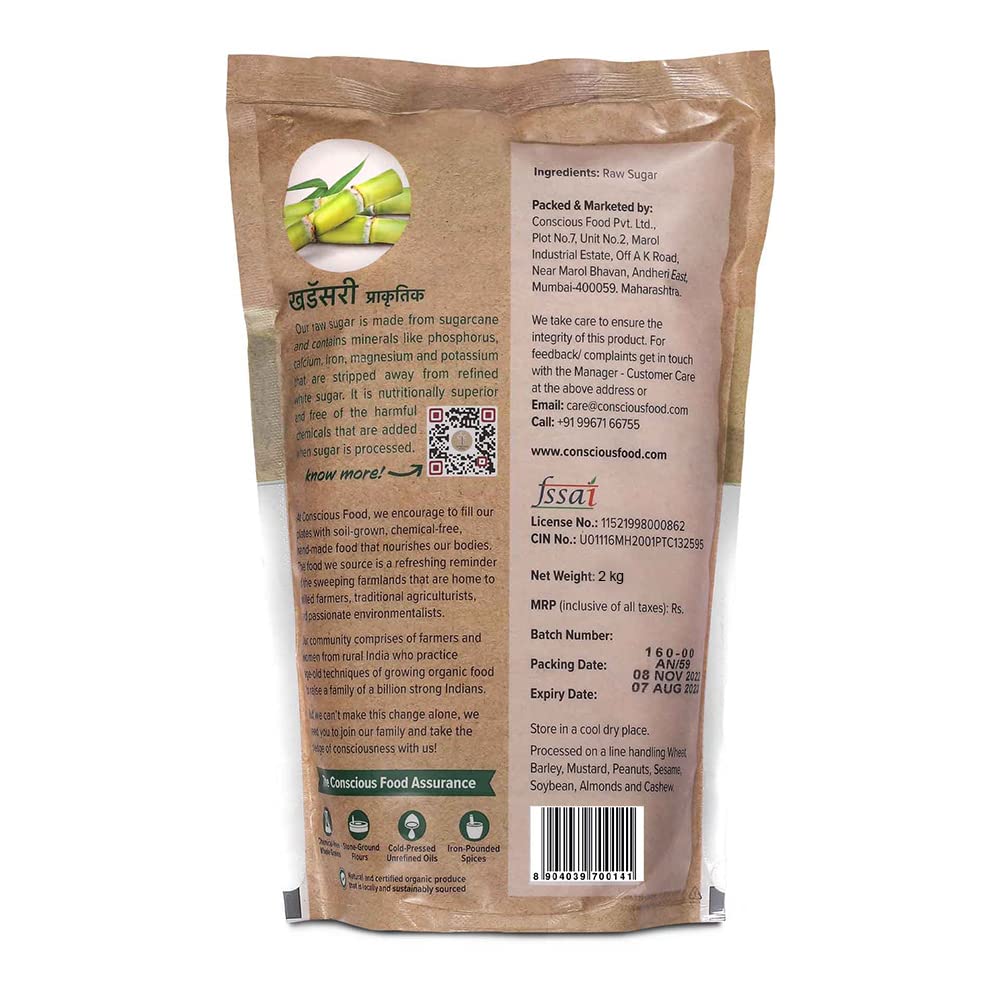 Conscious Food Natural Raw Sugar | 2 Kg