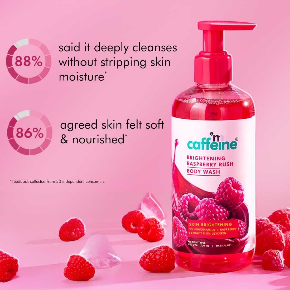 mCaffeine Brightening Body Wash with Niacinamide & Raspberry