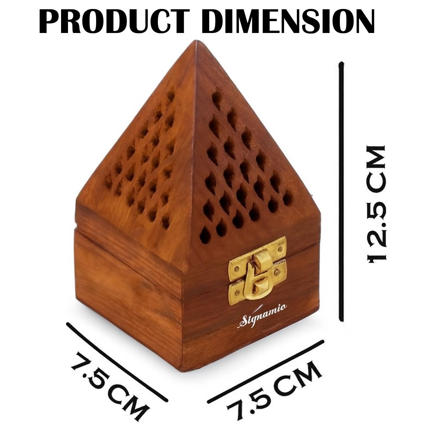 SIGNAMIO® Wooden Sambrani Dhoop Stand Incense Holder