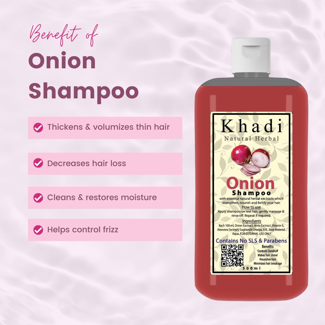 Khadi Natural Herbal Onion Shampoo For Hair Growth 1000ml