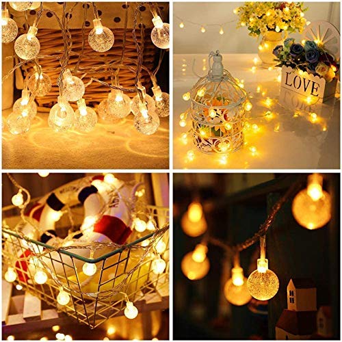 Desidiya® 14 LED Crystal Ball String LED Diwali Lights for Decoration for Home 4 Mtr Warm White