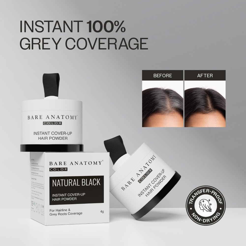 Bare Anatomy Instant Cover-Up Hair Powder | 100% Instant Grey Coverage