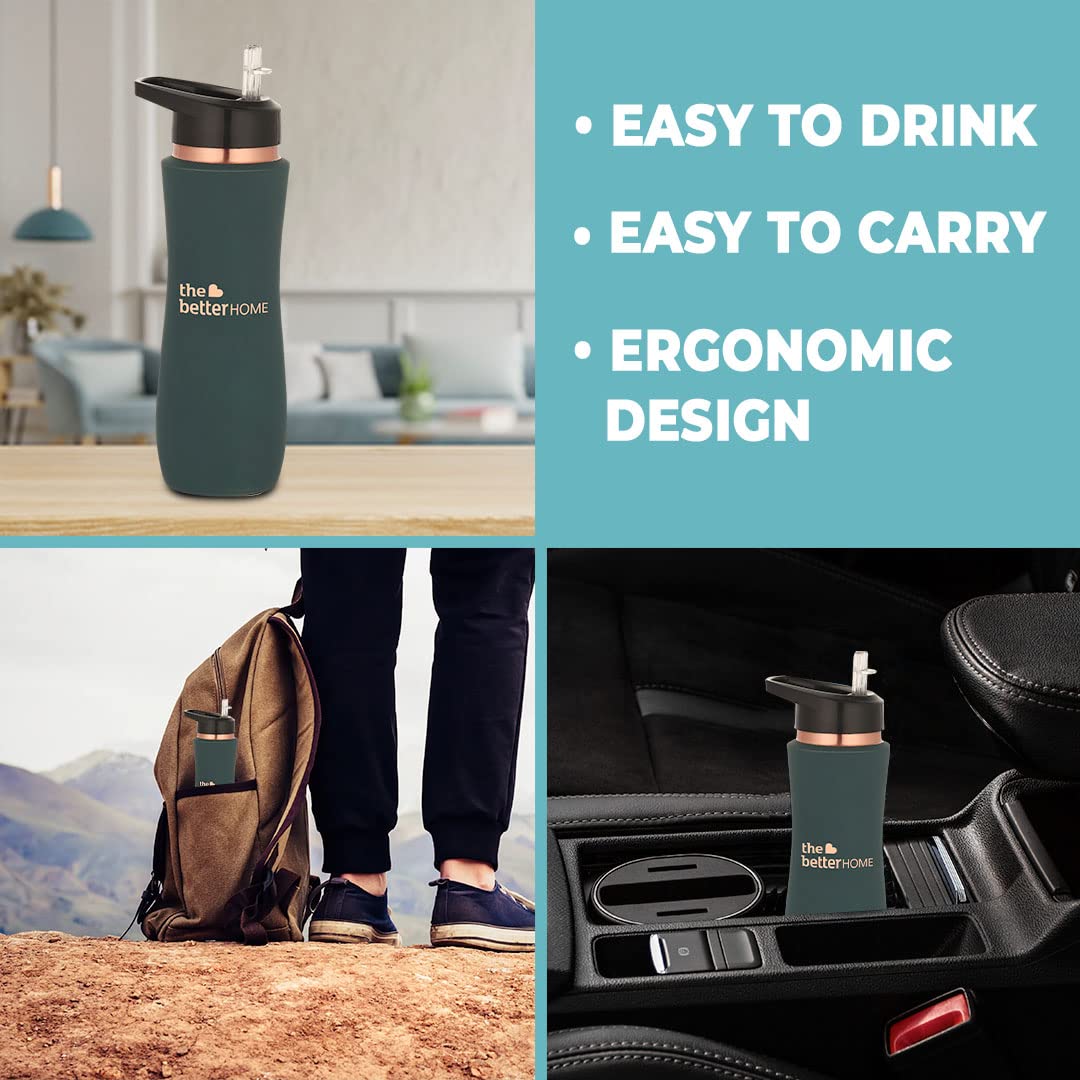 The Better Home Copper Water Bottle with Sipper (700ml)