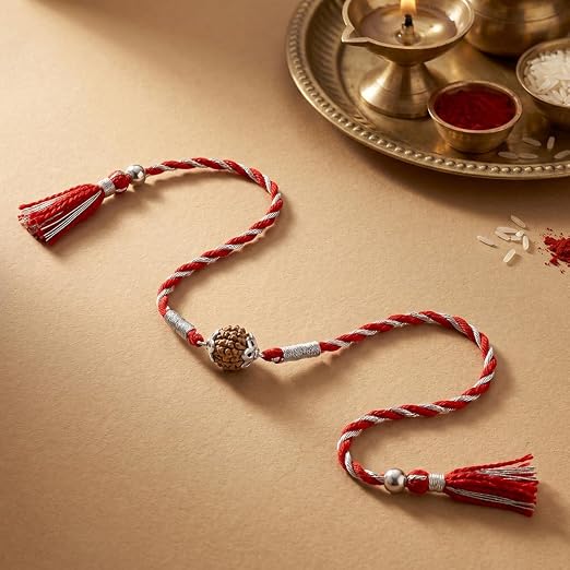 GIVA 925 Silver Sacred Rudraksha Rakhi