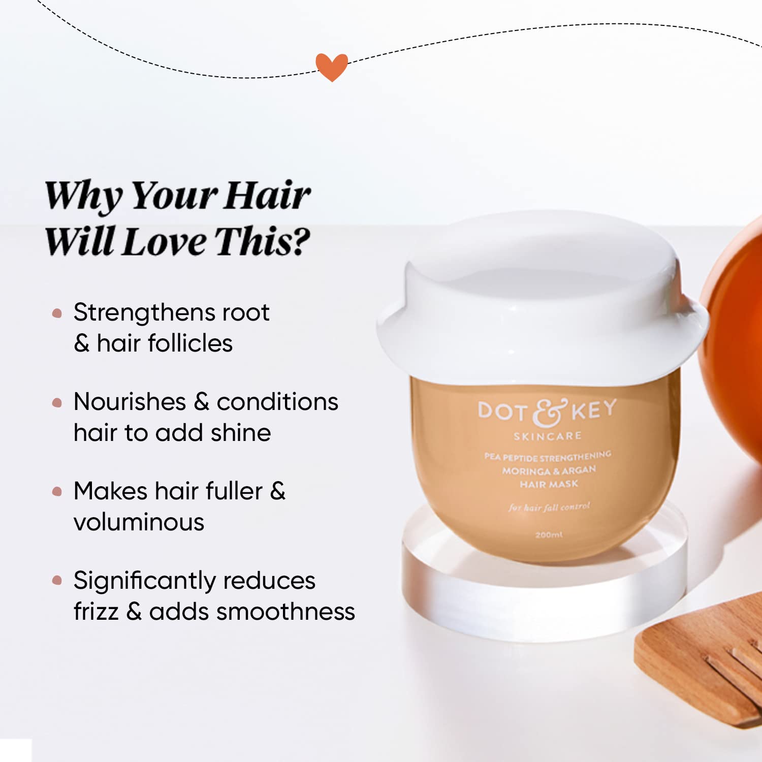 DOT & KEY Pea Peptide Strengthening Hair Mask With Moringa & Argan