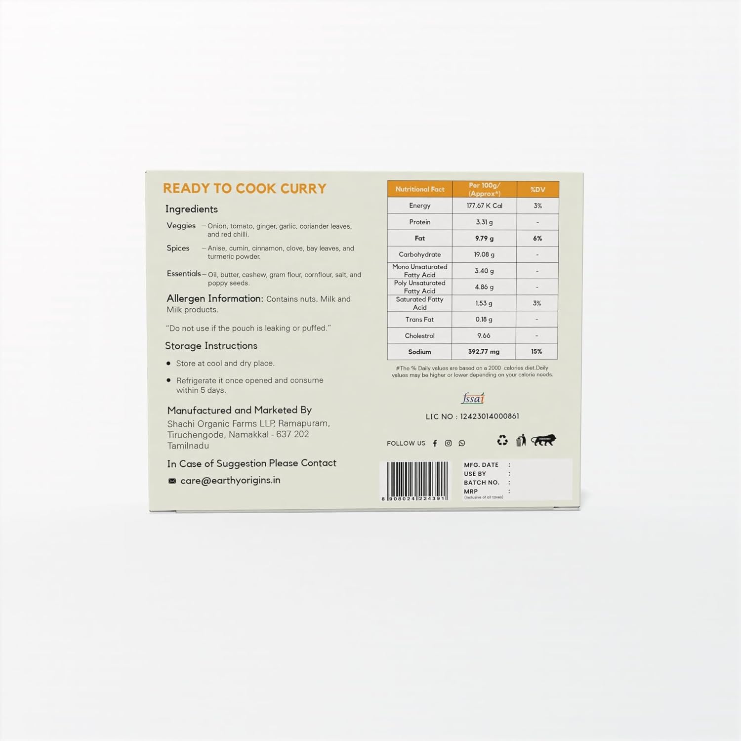 Earthy Origins Butter Chicken Curry Paste | 200g