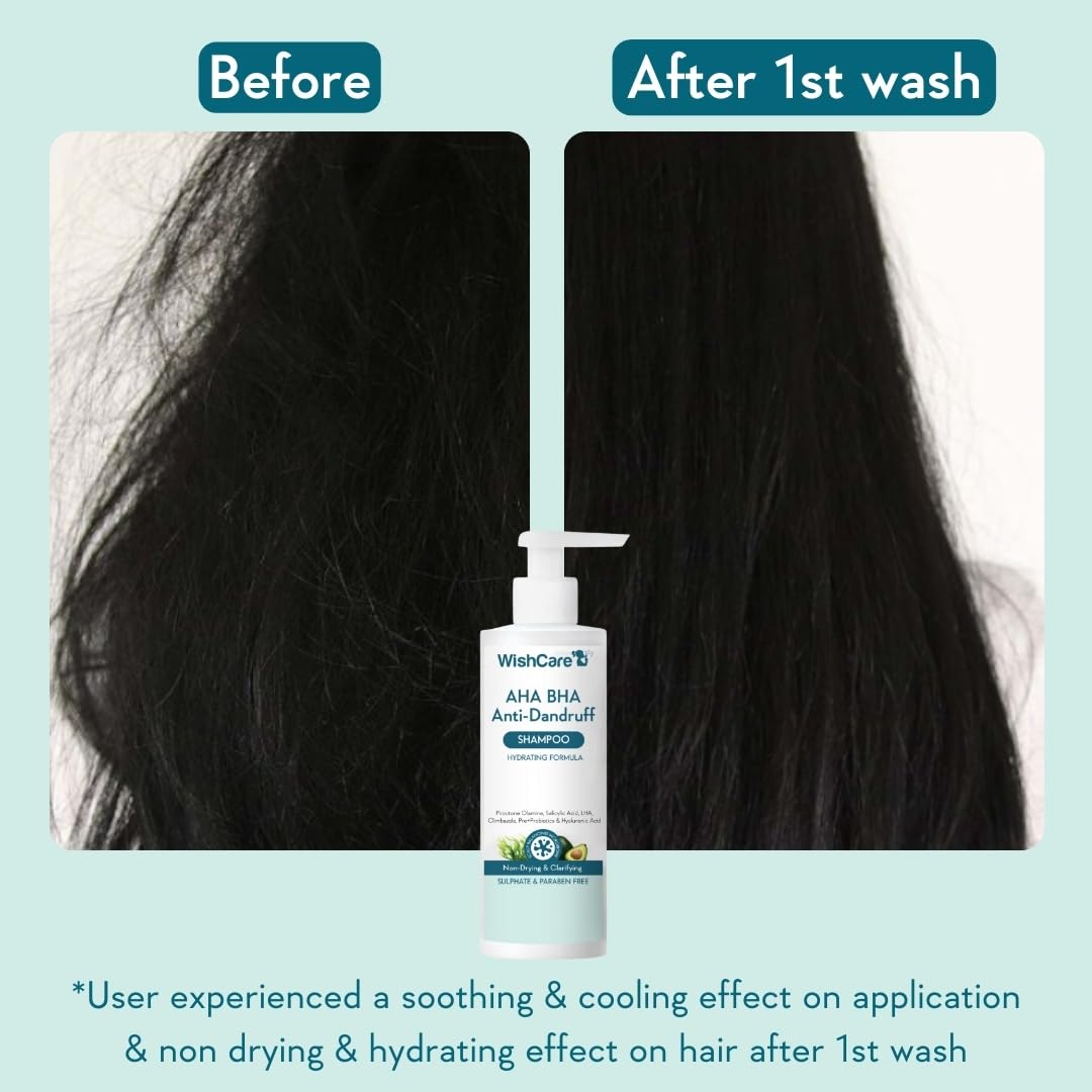 WishCare Hydrating AHA BHA Anti Dandruff Shampoo - 250ML
