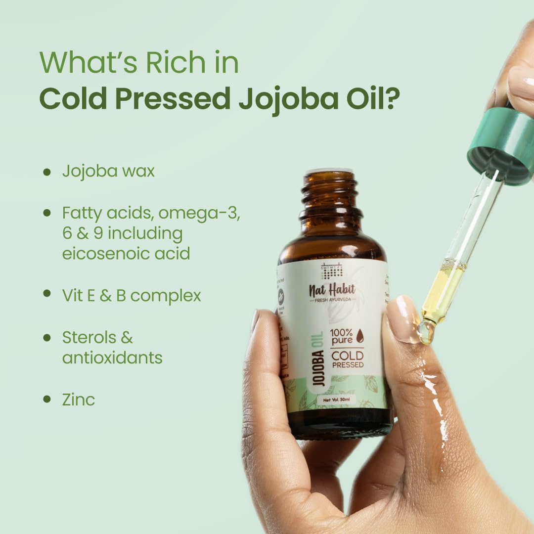 Nat Habit Cold Pressed 100% Pure Jojoba Oil - (30ml)