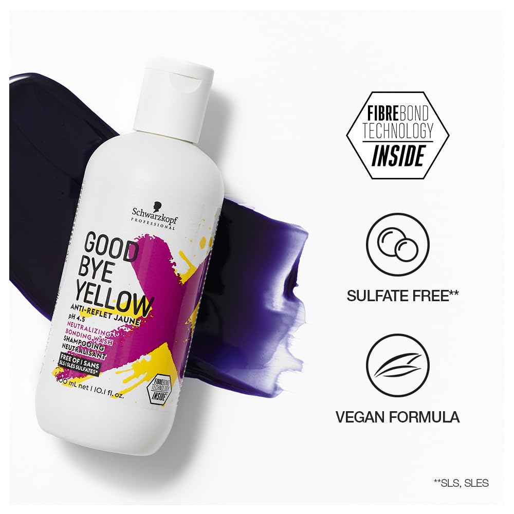Schwarzkopf Professional Goodbye Yellow Neutralising & Anti-Yellow Sulfate Free Purple Shampoo