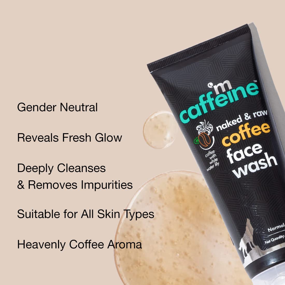 mCaffeine Tan Removal Face Wash for All Skin Types 75ml